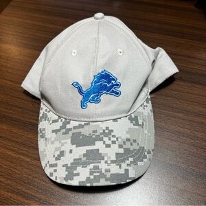 💙 NFL DETROIT LIONS Digital Camo Cap Hat velcro Humanetics NWT SGA gray grey